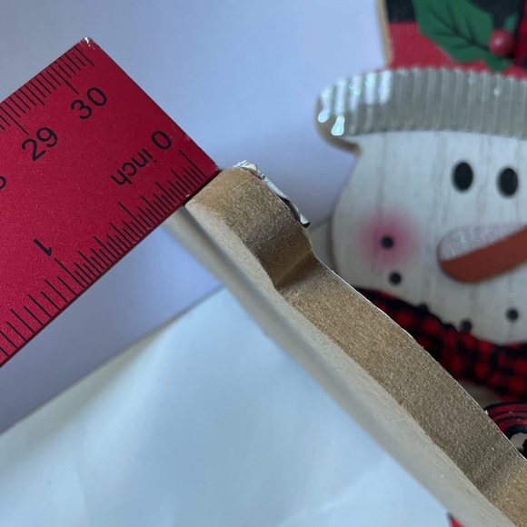 Wooden Rustic Holiday Ornaments SET OF 6  Santa Snowman Christmas - Picture 5 of 7